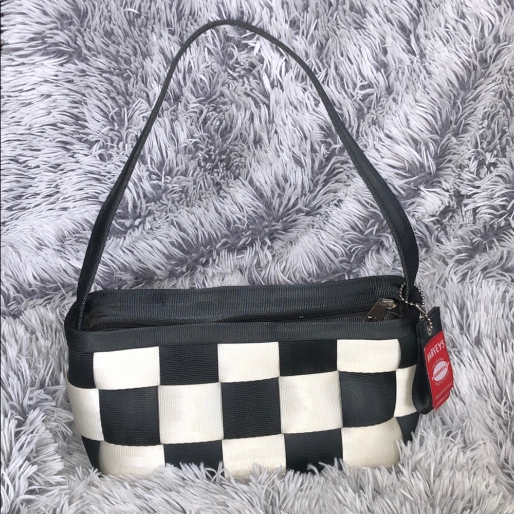 Harvey’s Seatbelt Tote Black & White Checkered